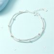 Silver-Plated Bead-Accent Layered Anklet Fashion