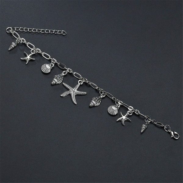 Silver-Plated Starfish Charm Anklet Discount