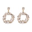 White Cubic Zirconia & 18K Gold-Plated Round Drop Earrings Cheap