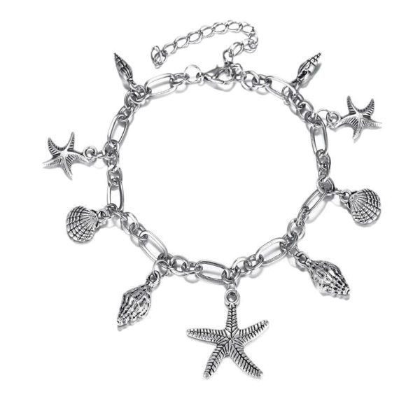 Silver-Plated Starfish Charm Anklet Discount