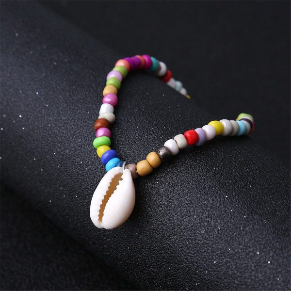 Teal Multicolor Howlite & Shell Charm Anklet For Cheap