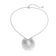 Silver-Plated Heart Burst Pendant Necklace Online Sale