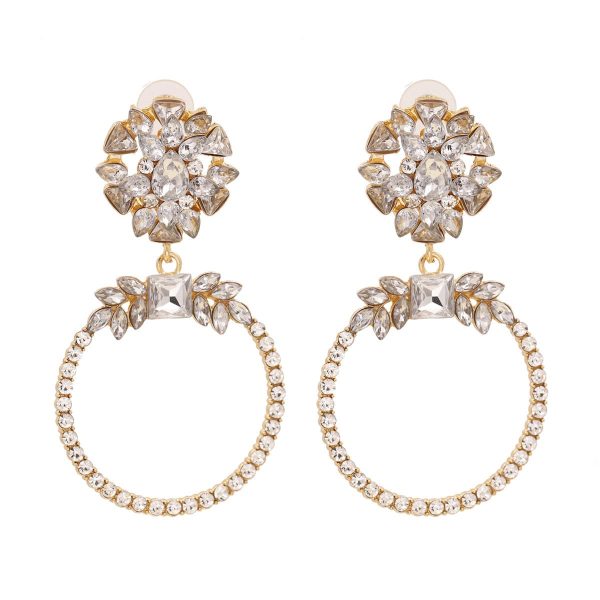 White Crystal & 18K Gold-Plated Botany Drop Earrings Fashion