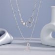 Silver-Plated Butterfly Layered Pendant Necklace Discount