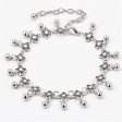 Silver-Plated Bell Floral Station Anklet For Discount