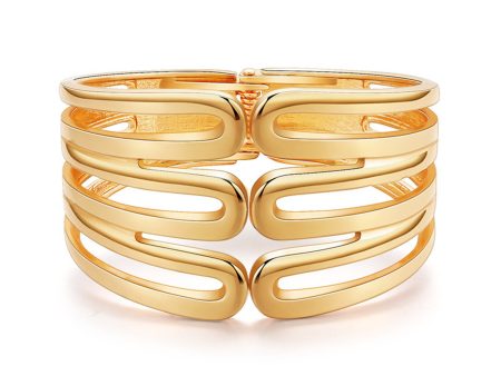 18K Gold-Plated Pins Layered Hinge Bangle Online now