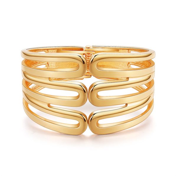 18K Gold-Plated Pins Layered Hinge Bangle Online now