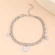 Silver-Plated Disc Layered Anklet Discount