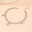 Silver-Plated Disc Layered Anklet Discount