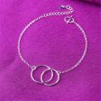 Silver-Plated Interlocked Circle Anklet Online now