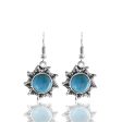 Turquoise & Silver-Plated Sun Pendant Necklace & Earrings For Discount