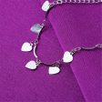 Silver-Plated Heart Station Anklet on Sale