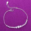 Silver-Plated Frosted Graduated Bead Anklet Cheap