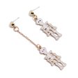 White Enamel & 18K Gold-Plated Skeleton Mismatching Drop Earrings Online Sale