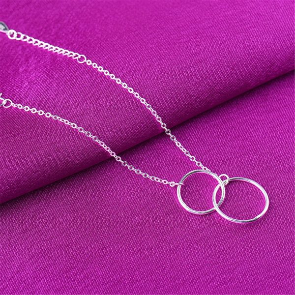 Silver-Plated Interlocked Circle Anklet Online now