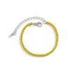 Yellow Enamel & Silver-Plated Box-Chain Bracelet Online Hot Sale