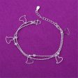 Silver-Plated Open Heart Layered Anklet Online now