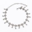 Silver-Plated Bell Floral Station Anklet For Discount