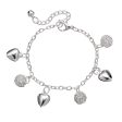 Silver-Plated Abstract Ball Heart Station Anklet Cheap