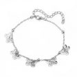 Silver-Plated Butterfly Station Anklet on Sale