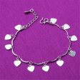 Silver-Plated Heart Station Anklet on Sale