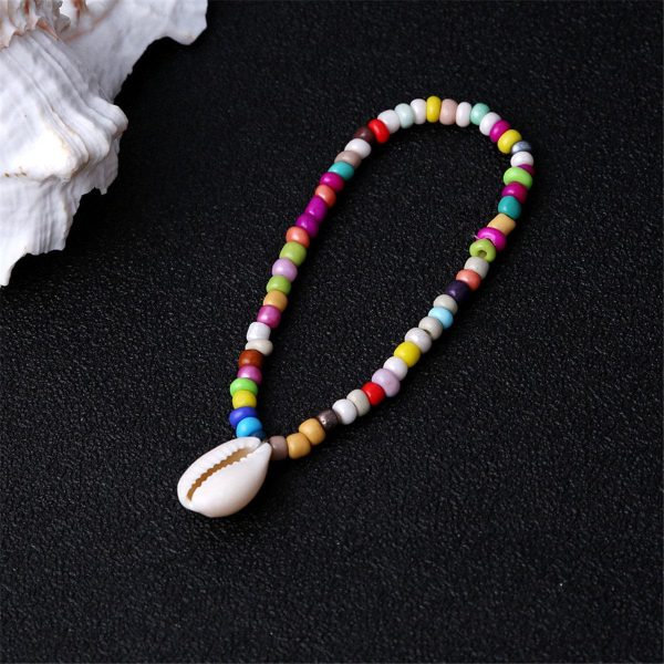 Teal Multicolor Howlite & Shell Charm Anklet For Cheap