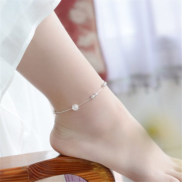 Silver-Plated Ball & Bead Anklet on Sale