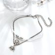 Silver-Plated Sun & Elephant Cham Layered Anklet For Discount