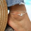 Silver-Plated Dolphin Layered Charm Anklet Supply