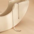 White Enamel & Silver-Plated Beaded Chain Adjustable Bracelet Fashion