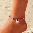 Teal Multicolor Howlite & Shell Charm Anklet For Cheap