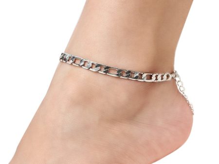 Silver-Plated Figaro Chain Anklet Online Sale