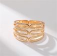 18K Gold-Plated Pins Layered Hinge Bangle Online now