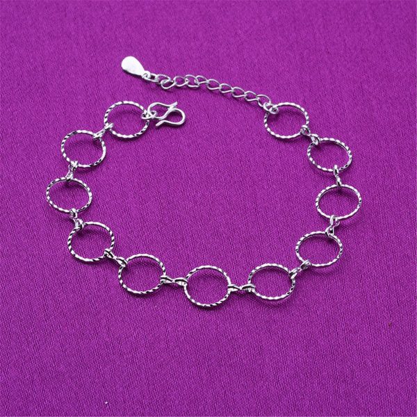 Silver-Plated Circle Link Anklet Supply