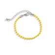 Yellow Enamel & Silver-Plated Beaded Chain Adjustable Bracelet Online now