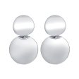 Silver-Plated Dual Circle Drop Earrings Online Sale