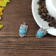 Turquoise & Cubic Zirconia Owl Earrings & Pendant Necklace on Sale