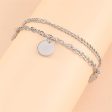 Silver-Plated Disc Layered Anklet Discount