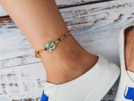 Shell & 18K Gold-Plated Beaded Charm Anklet For Cheap