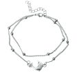 Silver-Plated Dolphin Layered Charm Anklet Supply