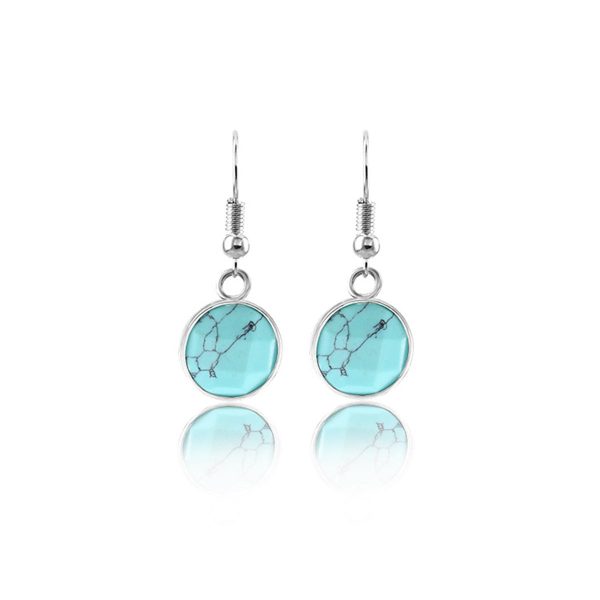 Turquoise & Silver-Plated Coin Drop Earrings & Pendant Necklace Hot on Sale