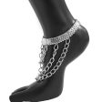 Silver-Plated Snake Chain Layered-Tassel Anklet Supply