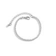 White Enamel & Silver-Plated Box Chain Adjustable Bracelet Supply