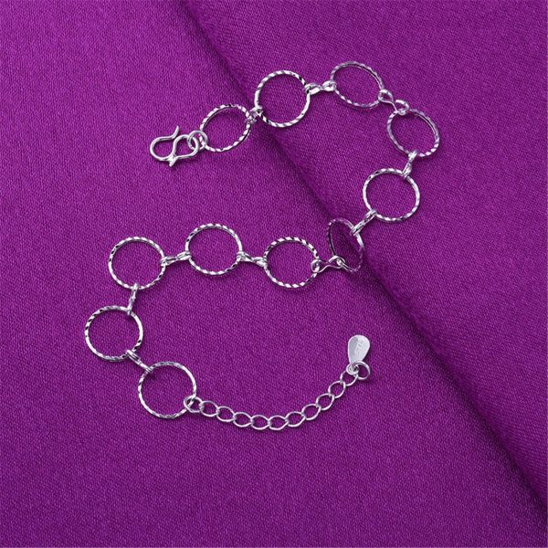 Silver-Plated Circle Link Anklet Supply