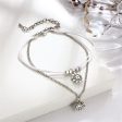 Silver-Plated Sun & Elephant Cham Layered Anklet For Discount