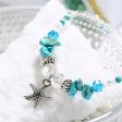 Turquoise & Acrylic Silver-Plated Beaded Starfish Charm Anklet For Discount