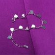 Silver-Plated Heart Station Anklet on Sale