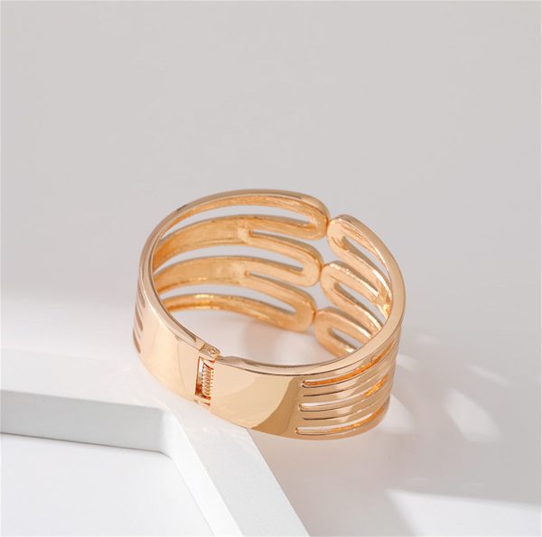 18K Gold-Plated Pins Layered Hinge Bangle Online now