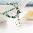 Turquoise & Silver-Plated Beaded Wave Layered Anklet on Sale