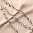 Silver-Plated Oval Cable Chain Necklace Sale